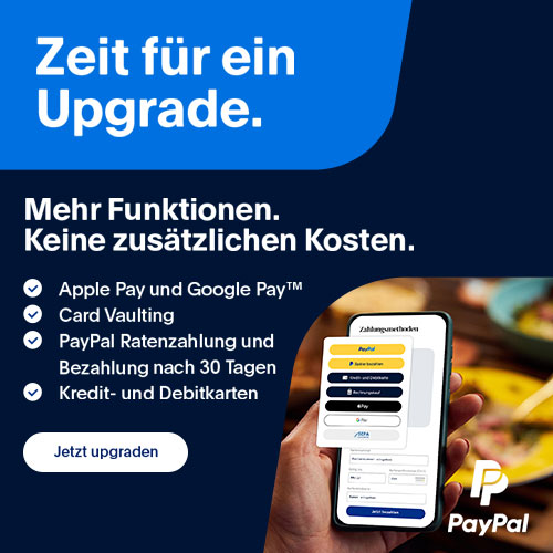 Jetzt PayPal Checkout Apple Pay und Google Pay™
